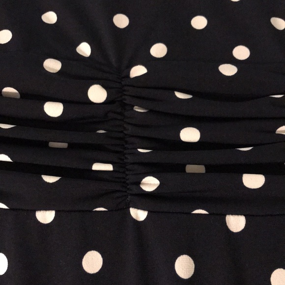 CJ Banks Navy Blue & White Polka Dot Sleeveless Dress Curves Ruched Waist Detai… - Picture 13 of 16